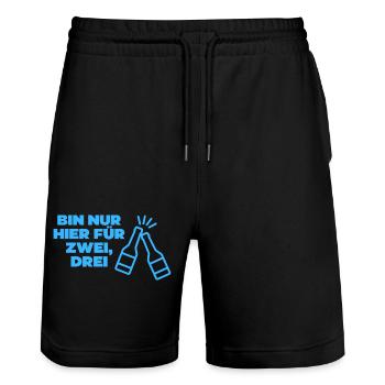 Bier - Stanley/Stella Unisex Bio Joggingshorts Trainer  - Schwarz - Vorne - Nik (191cm) & Marisol (170cm)