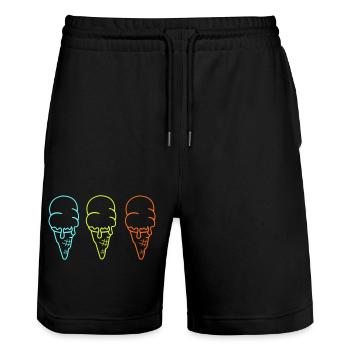 Glace Glace 3 - Short de jogging bio TRAINER Stanley/Stella unisexe - noir - Devant - Nik (191cm) & Marisol (170cm)
