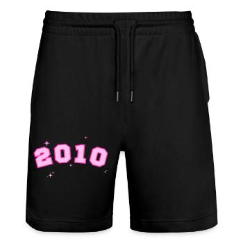 2010 rose étoile - Short de jogging bio TRAINER Stanley/Stella unisexe - noir - Devant - Nik (191cm) & Marisol (170cm)