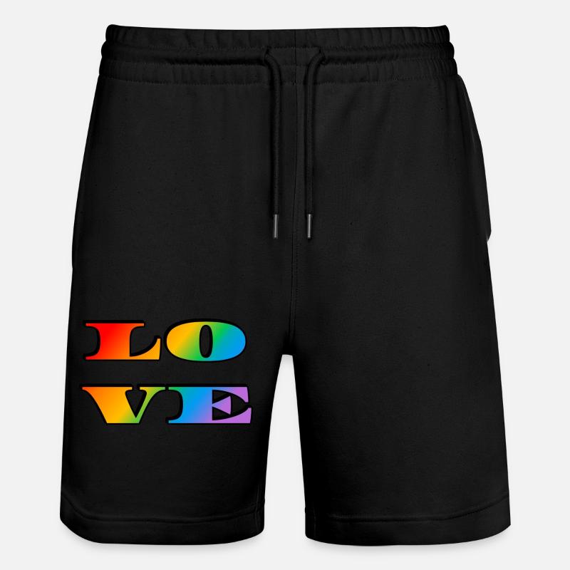 Amour arc-en-ciel rétro - Short de jogging bio TRAINER Stanley/Stella unisexe - noir
