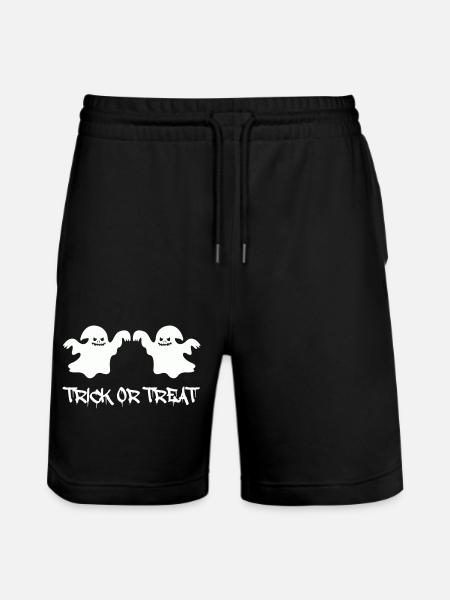 ghosts trick or treat - Stanley/Stella Trainer Unisex Organic Jogging Shorts - black