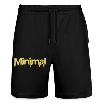 Minimales Orange - Stanley/Stella Unisex Bio Joggingshorts Trainer  - Schwarz - Vorne - Nik (191cm) & Marisol (170cm)