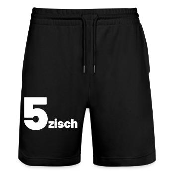 5zisch 50. Geburtstag Fünfzig - Stanley/Stella Unisex Bio Joggingshorts Trainer  - Schwarz - Vorne - Nik (191cm) & Marisol (170cm)