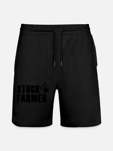STUCK FARMER BLACK - Stanley/Stella Trainer Unisex Organic Jogging Shorts - black