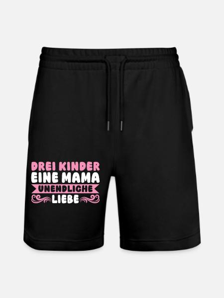 Mom of 3 children - Stanley/Stella Trainer Unisex Organic Jogging Shorts - black