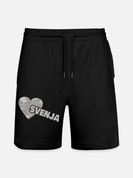Geschenk für Svenja - Stanley/Stella Unisex Bio Joggingshorts Trainer  - Schwarz