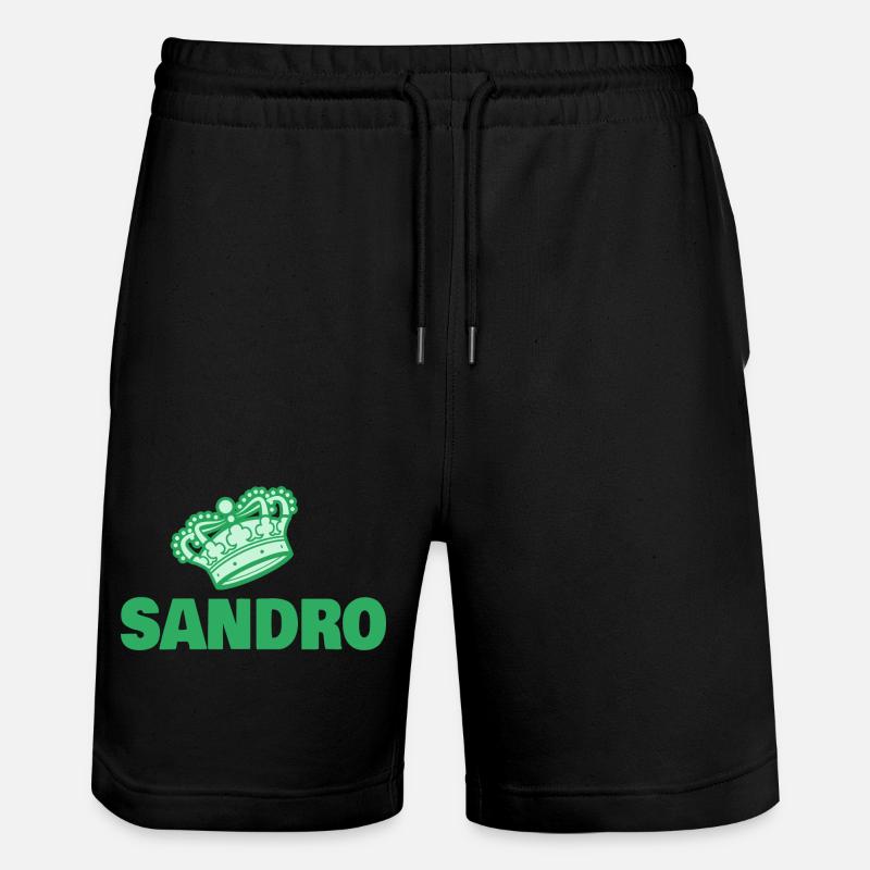 Vorname Sandro - Stanley/Stella Unisex Bio Joggingshorts Trainer  - Schwarz
