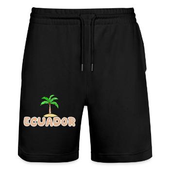 Ecuador - Stanley/Stella Unisex Bio Joggingshorts Trainer  - Schwarz - Vorne - Nik (191cm) & Marisol (170cm)