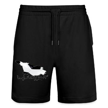 Georgien Landkarte umrahmt echten Fußball GE - Stanley/Stella Unisex Bio Joggingshorts Trainer  - Schwarz - Vorne - Nik (191cm) & Marisol (170cm)