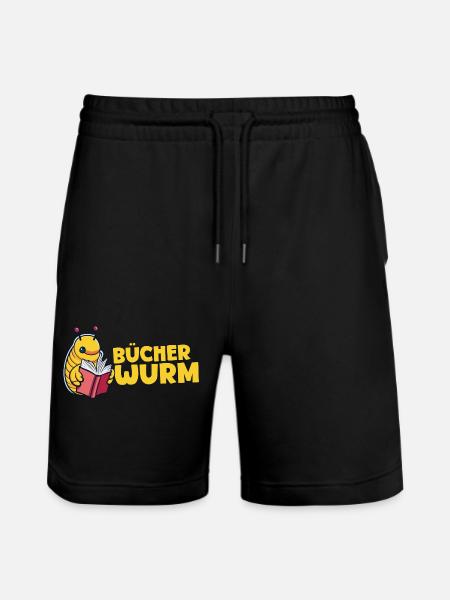 Bücherwurm - Stanley/Stella Unisex Bio Joggingshorts Trainer  - Schwarz