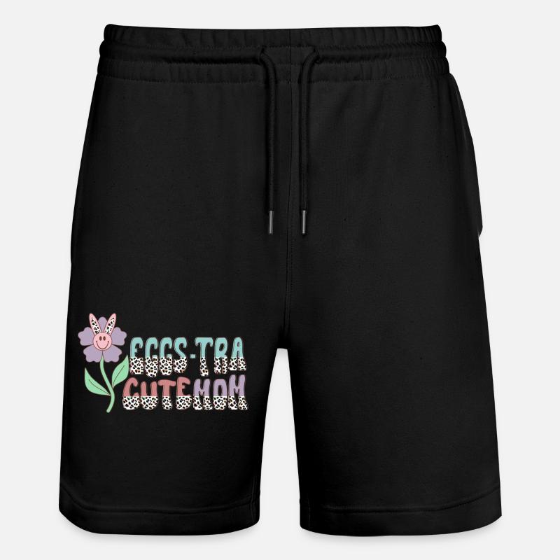 Eggs-Tra Cute Mom - Stanley/Stella Trainer Unisex Organic Jogging Shorts - black