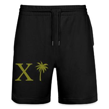 Lettre x vert Palm - Short de jogging bio TRAINER Stanley/Stella unisexe - noir - Devant - Nik (191cm) & Marisol (170cm)