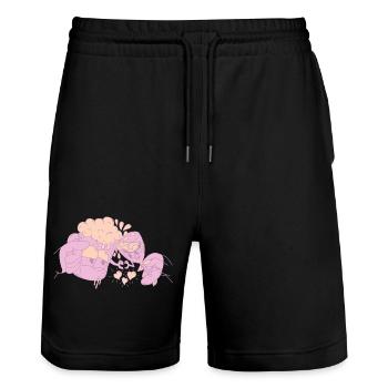 Cheers Party Geschenkidee Bier und Wein - Stanley/Stella Unisex Bio Joggingshorts Trainer  - Schwarz - Vorne - Nik (191cm) & Marisol (170cm)