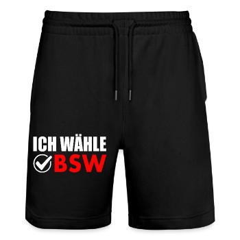 I choose BSW - Stanley/Stella Trainer Unisex Organic Jogging Shorts - black - Front - Nik (191cm) & Marisol (170cm)