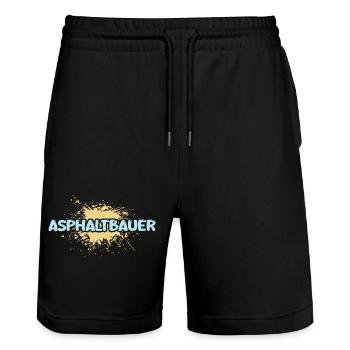 Constructeur d’asphalte comme métier - Short de jogging bio TRAINER Stanley/Stella unisexe - noir - Devant - Nik (191cm) & Marisol (170cm)