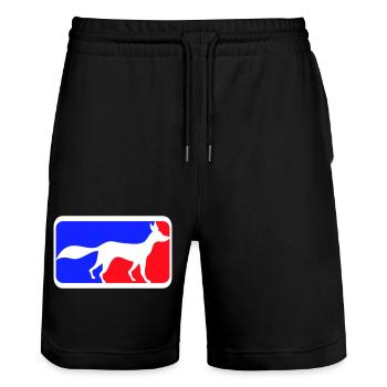 Fox Sport Logo Rouge Bleu Symbole Silhouette Contour - Short de jogging bio TRAINER Stanley/Stella unisexe - noir - Devant - Nik (191cm) & Marisol (170cm)