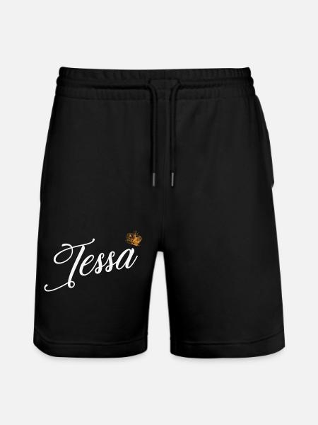 Tessa Navn til Kvinder Børn Småbørn - Tessa Custom - Stanley/Stella Trainer økologiske unisex joggingshorts - sort