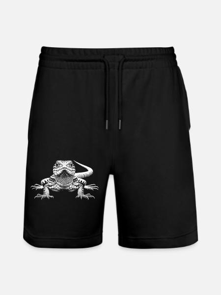 Eidechse - Stanley/Stella Unisex Bio Joggingshorts Trainer - Schwarz