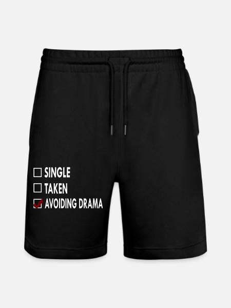 SINGLE AVOIDING DRAMA - Short de jogging bio TRAINER Stanley/Stella unisexe - noir