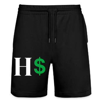 Letter h dollar - Stanley/Stella Trainer Unisex Organic Jogging Shorts - black - Front - Nik (191cm) & Marisol (170cm)