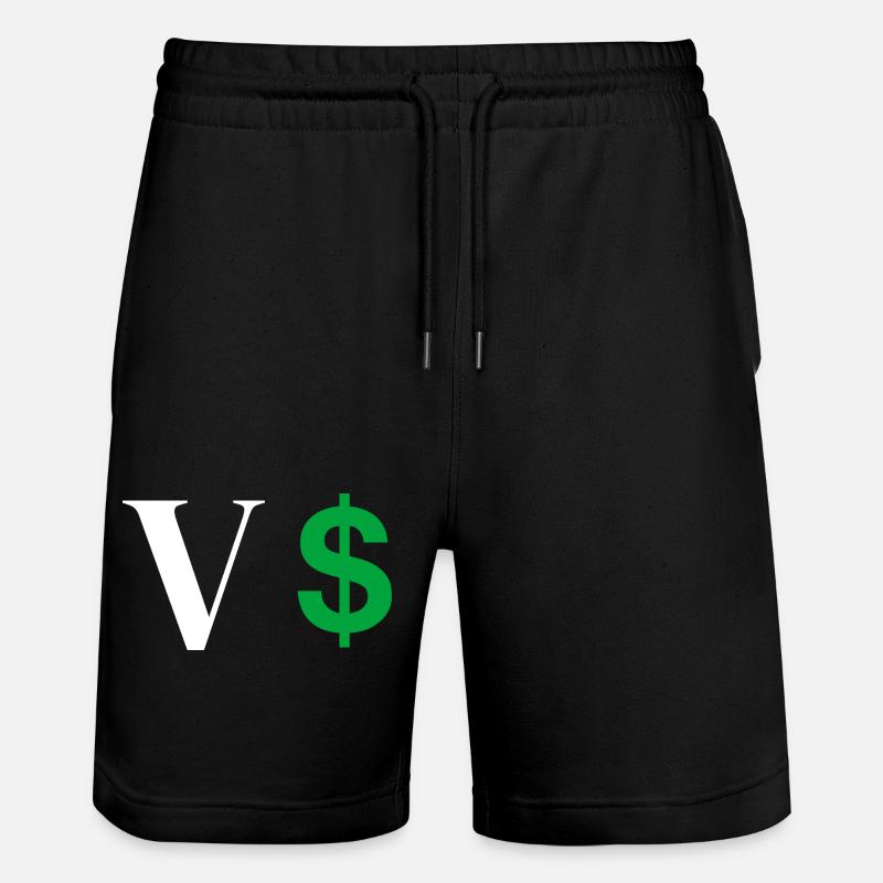 Buchstabe v Dollar - Stanley/Stella Unisex Bio Joggingshorts Trainer  - Schwarz