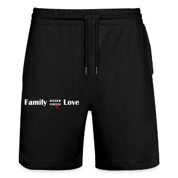 Familie wird aus Liebe und nicht aus Blut gebildet - Stanley/Stella Unisex Bio Joggingshorts Trainer  - Schwarz - Vorne - Nik (191cm) & Marisol (170cm)