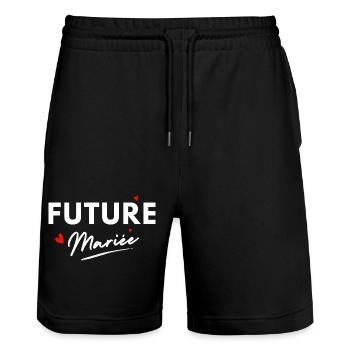 Bride-to-be Hearts - Bride Gift - Stanley/Stella Trainer Unisex Organic Jogging Shorts - black - Front - Nik (191cm) & Marisol (170cm)