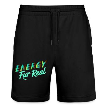 ENERGIE FÜR ECHT - Stanley/Stella Unisex Bio Joggingshorts Trainer  - Schwarz - Vorne - Nik (191cm) & Marisol (170cm)