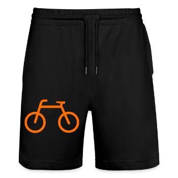Bicyclette - Short de jogging bio TRAINER Stanley/Stella unisexe - noir - Devant - Nik (191cm) & Marisol (170cm)