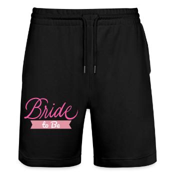 Braut zu sein Braut Junggesellenabschied Hochzeitsfeier Geschenk - Stanley/Stella Unisex Bio Joggingshorts Trainer  - Schwarz - Vorne - Nik (191cm) & Marisol (170cm)
