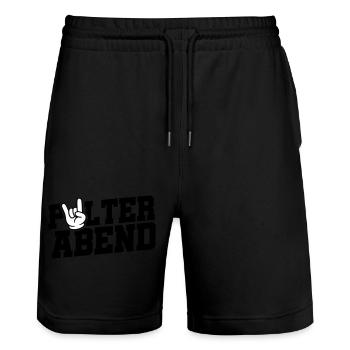 Polterabend Party - Stanley/Stella Unisex Bio Joggingshorts Trainer  - Schwarz - Vorne - Nik (191cm) & Marisol (170cm)