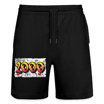 Millennium 2000 Graffiti – 25 Jahre urbane Vibes - Stanley/Stella Unisex Bio Joggingshorts Trainer  - Schwarz - Vorne - Nik (191cm) & Marisol (170cm)