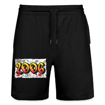 Best of 2006 Graffiti – 19 Years of aw Urban Cool - Stanley/Stella Trainer Unisex Organic Jogging Shorts - black - Front - Nik (191cm) & Marisol (170cm)