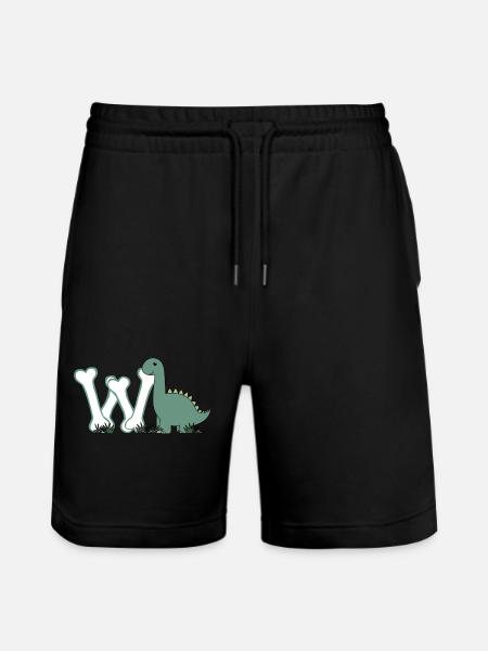 Letter W - Stanley/Stella Trainer Unisex Organic Jogging Shorts - black