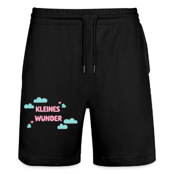 Petit Miracle - Motif Bébé - Choses pour Bébés - Short de jogging bio TRAINER Stanley/Stella unisexe - noir - Devant - Nik (191cm) & Marisol (170cm)