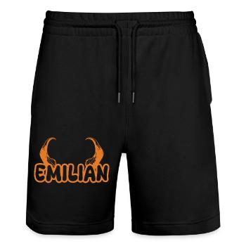 Emilian - Stanley/Stella Trainer Unisex Organic Jogging Shorts - black - Front - Nik (191cm) & Marisol (170cm)