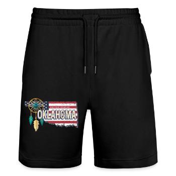 Oklahoma États-Unis États-Unis Vintage Souvenir - Short de jogging bio TRAINER Stanley/Stella unisexe - noir - Devant - Nik (191cm) & Marisol (170cm)