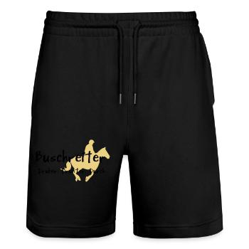 Buschreiter - Stanley/Stella Unisex Bio Joggingshorts Trainer  - Schwarz - Vorne - Nik (191cm) & Marisol (170cm)