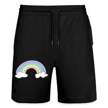 Regenbogen - Stanley/Stella Unisex Bio Joggingshorts Trainer  - Schwarz - Vorne - Nik (191cm) & Marisol (170cm)