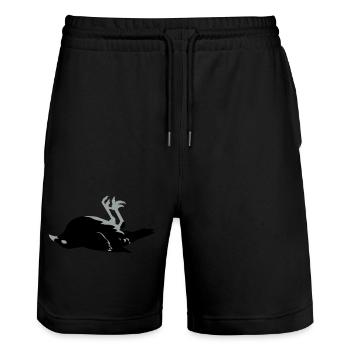 dead raven craven crow - Stanley/Stella Trainer Unisex Organic Jogging Shorts - black - Front - Nik (191cm) & Marisol (170cm)