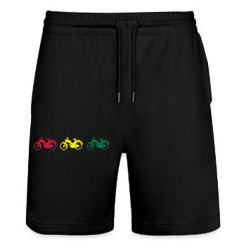 Cyclomoteur Vintage MV50 - Short de jogging bio TRAINER Stanley/Stella unisexe - noir - Devant - Nik (191cm) & Marisol (170cm)
