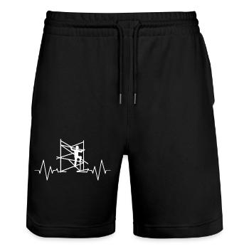 scaffolding craftsman roofer gift shirt - Stanley/Stella Trainer Unisex Organic Jogging Shorts - black - Front - Nik (191cm) & Marisol (170cm)