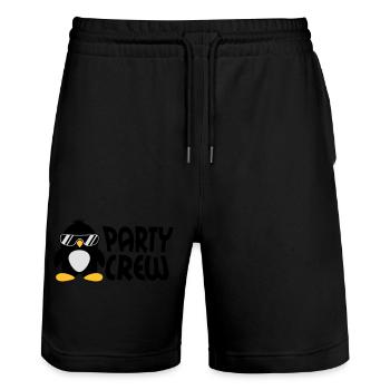 Party Crew Penguin - Short de jogging bio TRAINER Stanley/Stella unisexe - noir - Devant - Nik (191cm) & Marisol (170cm)
