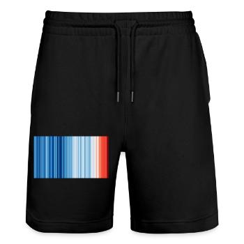 Climate Change - Show your stripes - Stanley/Stella Trainer Unisex Organic Jogging Shorts - black - Front - Nik (191cm) & Marisol (170cm)