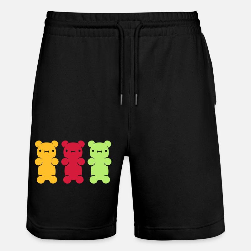 3 bunte Gummibaerchen - Stanley/Stella Unisex Bio Joggingshorts Trainer  - Schwarz