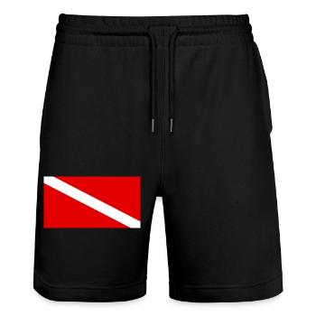 Pavillon de plongée Diving Flag - Short de jogging bio TRAINER Stanley/Stella unisexe - noir - Devant - Nik (191cm) & Marisol (170cm)