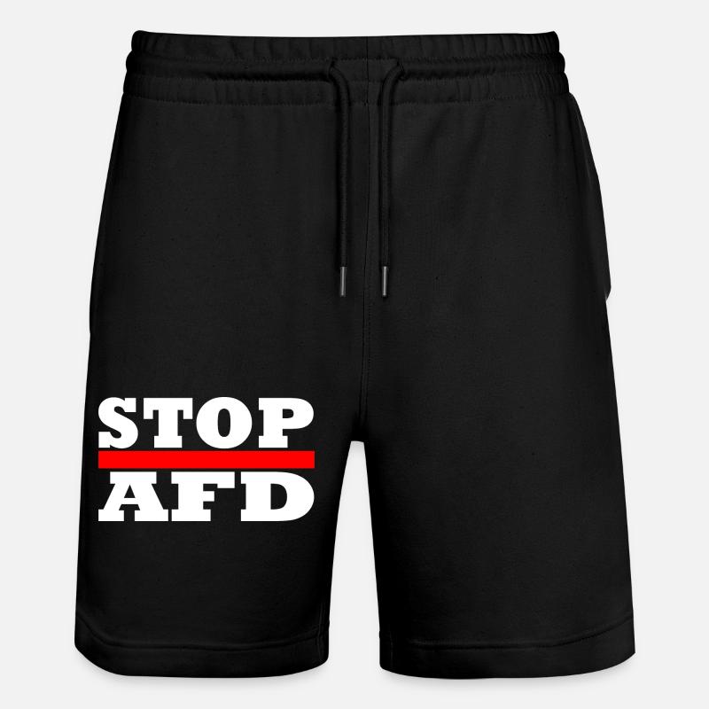 Stop Afd - Stanley/Stella Unisex Bio Joggingshorts Trainer - Schwarz