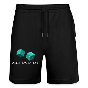 les cubes sont tombés en latin - Short de jogging bio TRAINER Stanley/Stella unisexe - noir - Devant - Nik (191cm) & Marisol (170cm)