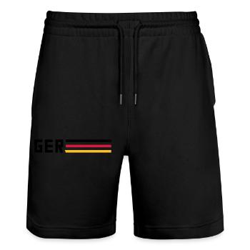 GER drapeau logo équipe équipe Allemagne sport - Short de jogging bio TRAINER Stanley/Stella unisexe - noir - Devant - Nik (191cm) & Marisol (170cm)