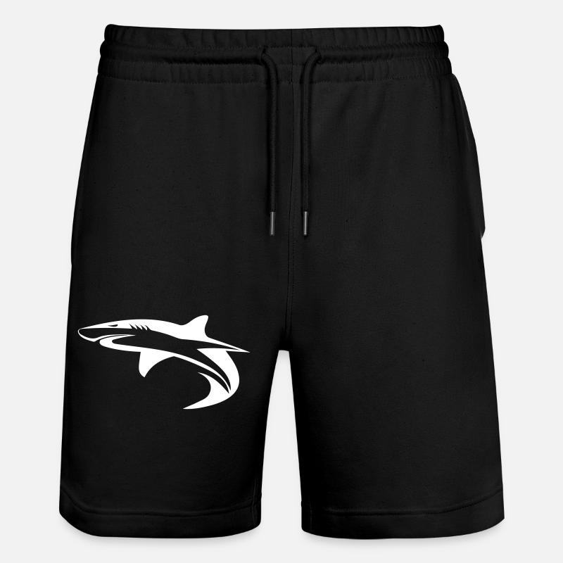 Shark - Vector Geometry Design - Stanley/Stella Trainer Unisex Organic Jogging Shorts - black